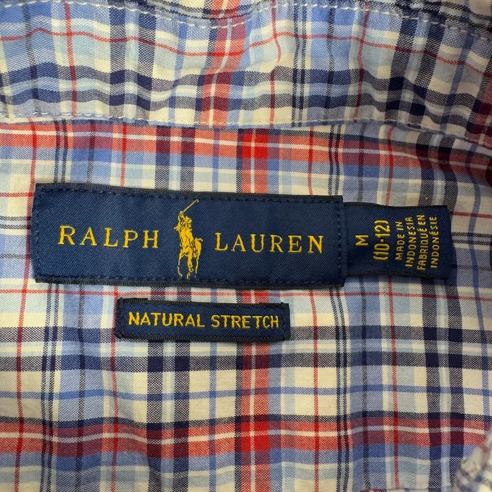 Ralph Lauren Natural Stretch Button Down Shirt Plaid Boys Medium M